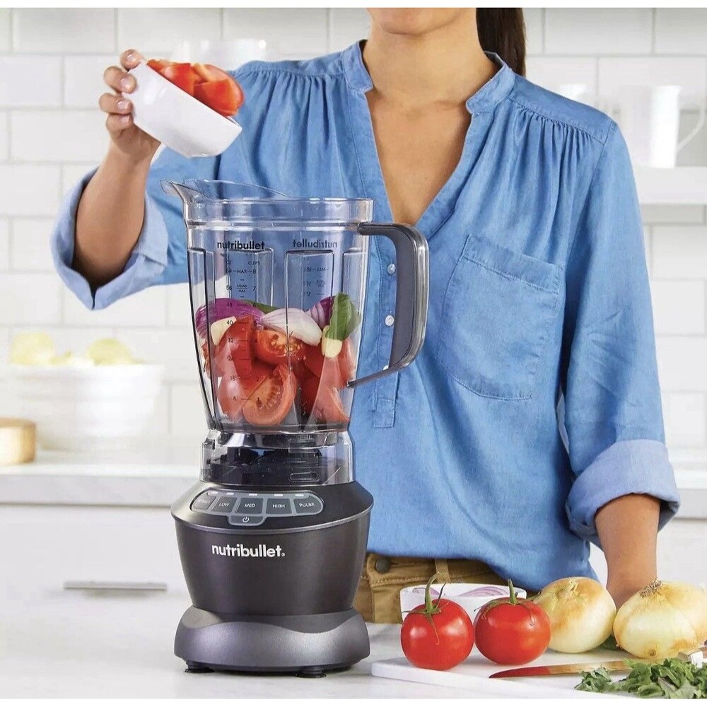 New NutriBullet 1200 Watt Blender Combo with Single Serve Cups NBF50500 Gray - Picture 6 of 16